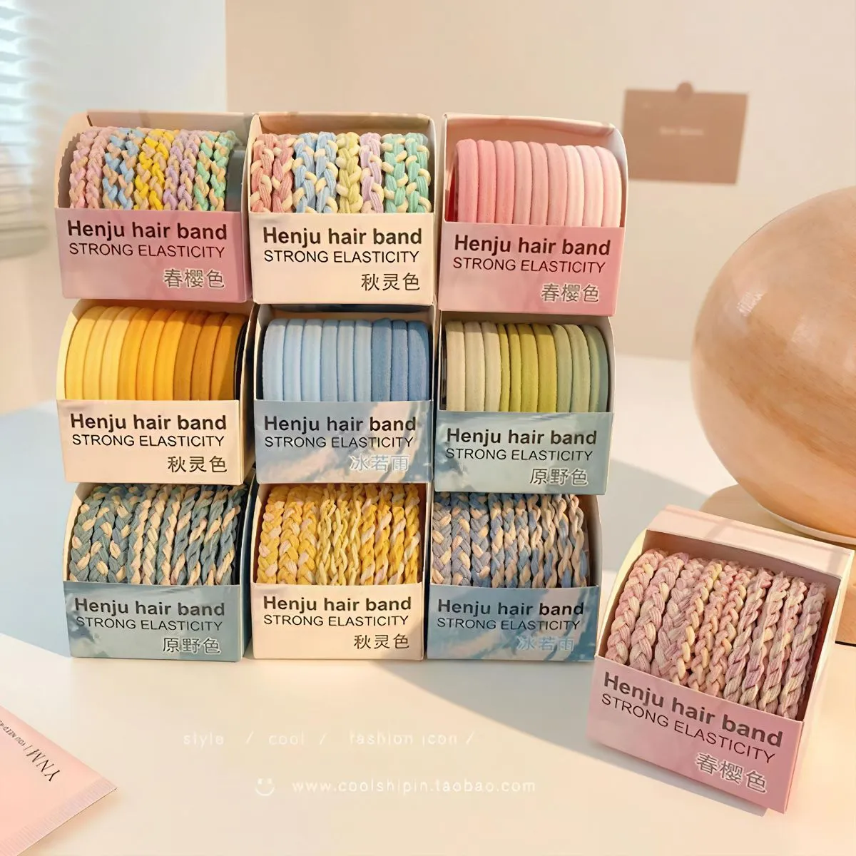 High Elasticity Candy Color Hair Ties Set – Multicolor Strong Ponytail Holders for Women Girls, Durable Snag-Free Elastic Bands for All Hair Types